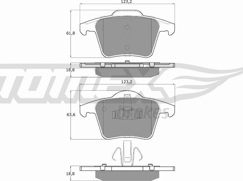 TOMEX brakes TX 14-07 - Тормозные колодки, дисковые, комплект parts5.com