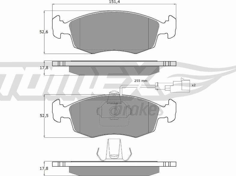 TOMEX brakes TX 14-11 - Тормозные колодки, дисковые, комплект parts5.com