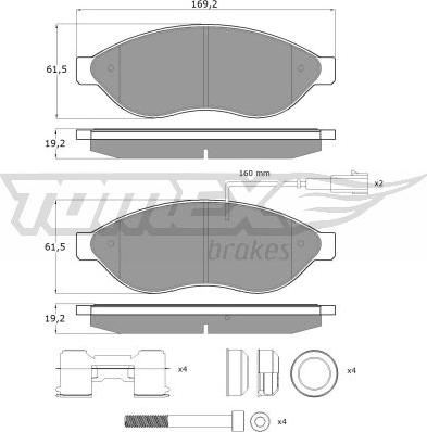 TOMEX brakes TX 14-39 - Тормозные колодки, дисковые, комплект parts5.com