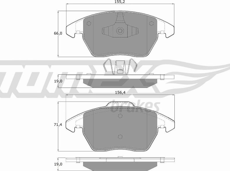 TOMEX brakes TX 14-38 - Тормозные колодки, дисковые, комплект parts5.com