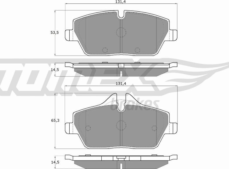 TOMEX brakes TX 14-331 - Тормозные колодки, дисковые, комплект parts5.com