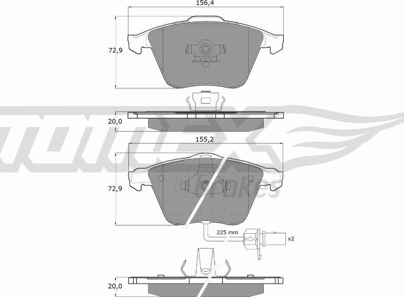 TOMEX brakes TX 14-23 - Тормозные колодки, дисковые, комплект parts5.com