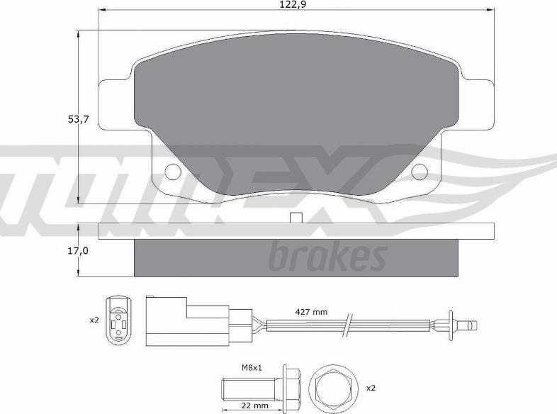 TOMEX brakes TX 14-75 - Тормозные колодки, дисковые, комплект parts5.com