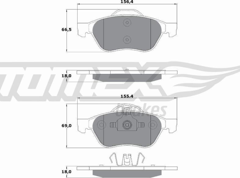 TOMEX brakes TX 14-71 - Тормозные колодки, дисковые, комплект parts5.com