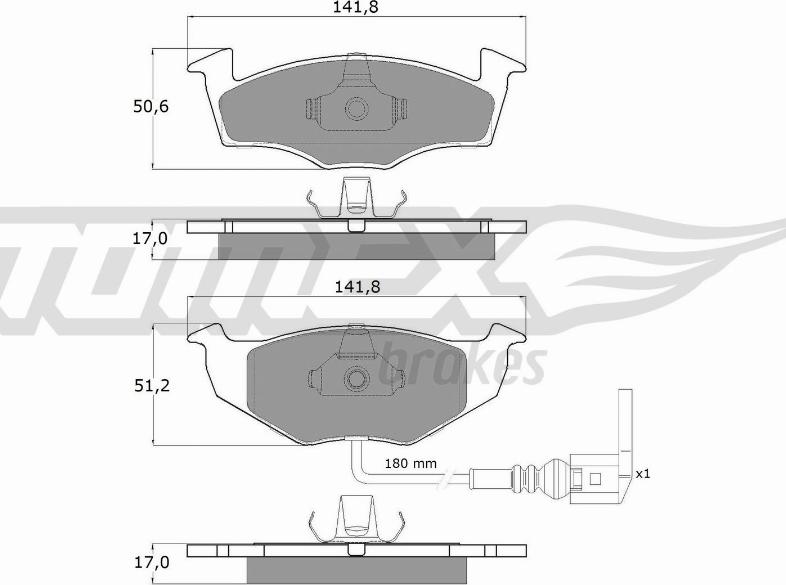 TOMEX brakes TX 14-78 - Тормозные колодки, дисковые, комплект parts5.com