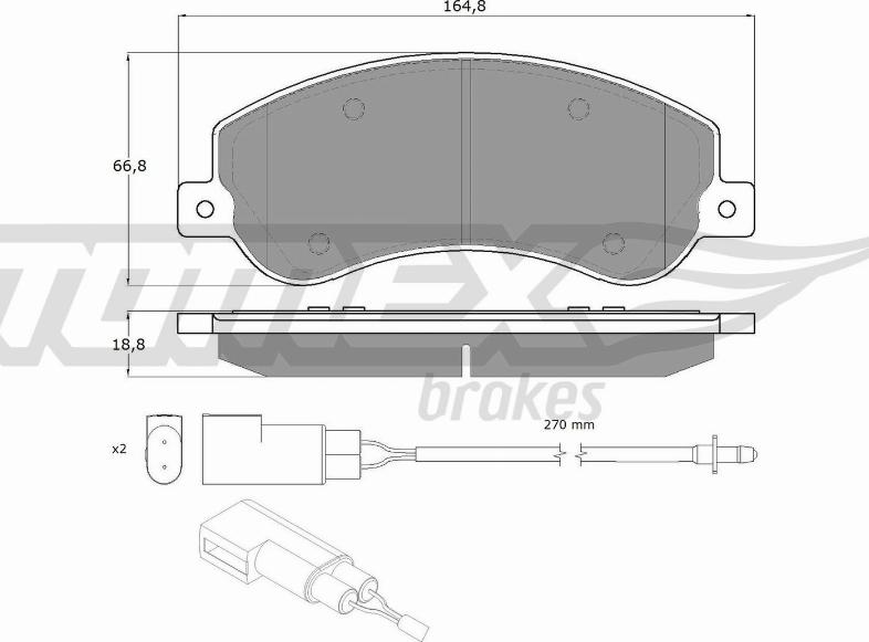 TOMEX brakes TX 14-77 - Тормозные колодки, дисковые, комплект parts5.com