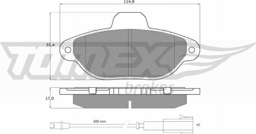 TOMEX brakes TX 15-96 - Тормозные колодки, дисковые, комплект parts5.com