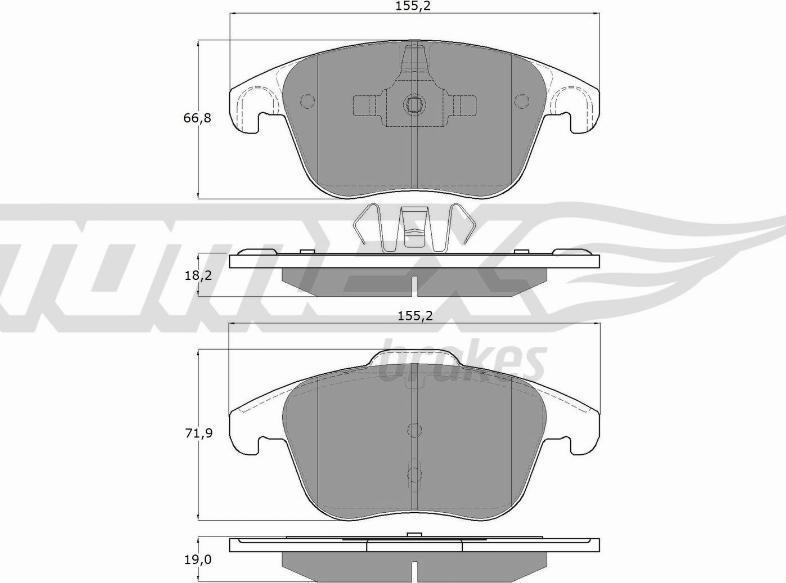 TOMEX brakes TX 15-93 - Тормозные колодки, дисковые, комплект parts5.com