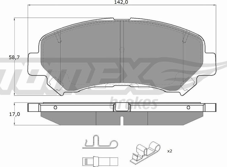 TOMEX brakes TX 15-97 - Тормозные колодки, дисковые, комплект parts5.com