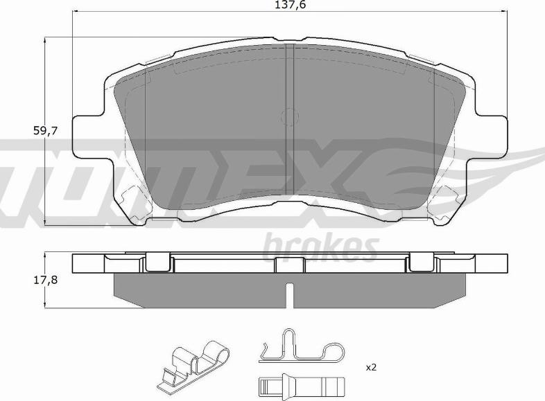 TOMEX brakes TX 15-45 - Тормозные колодки, дисковые, комплект parts5.com