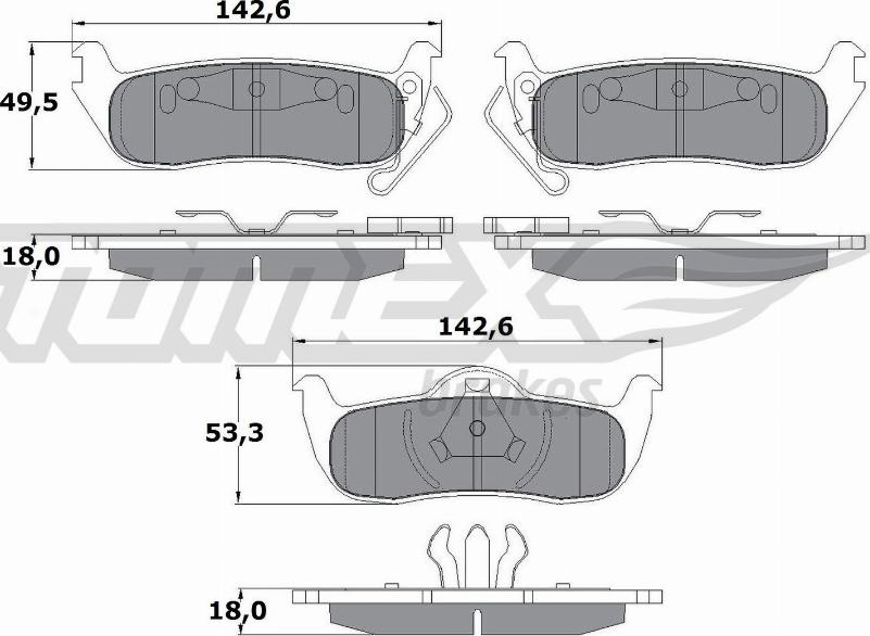 TOMEX brakes TX 15-48 - Тормозные колодки, дисковые, комплект parts5.com