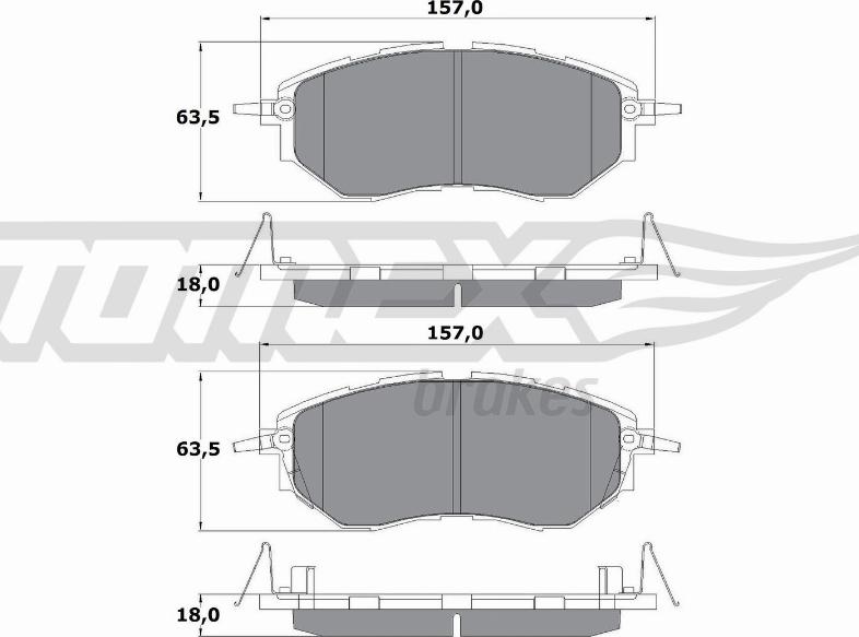 TOMEX brakes TX 15-54 - Тормозные колодки, дисковые, комплект parts5.com