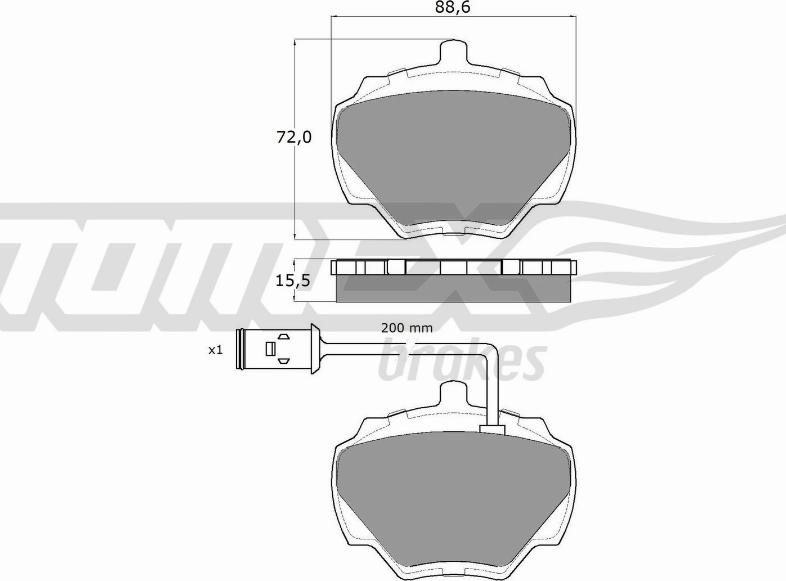 TOMEX brakes TX 15-50 - Тормозные колодки, дисковые, комплект parts5.com