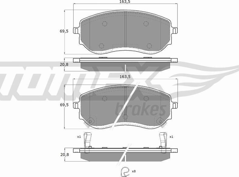 TOMEX brakes TX 15-65 - Тормозные колодки, дисковые, комплект parts5.com