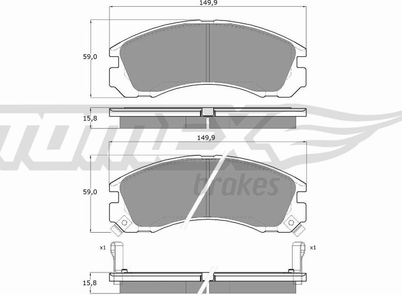 TOMEX brakes TX 15-03 - Тормозные колодки, дисковые, комплект parts5.com