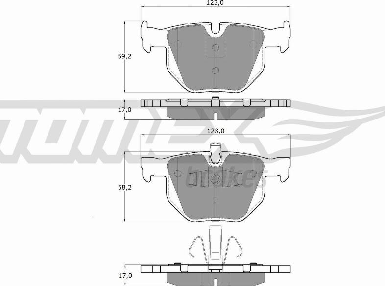 TOMEX brakes TX 15-14 - Тормозные колодки, дисковые, комплект parts5.com