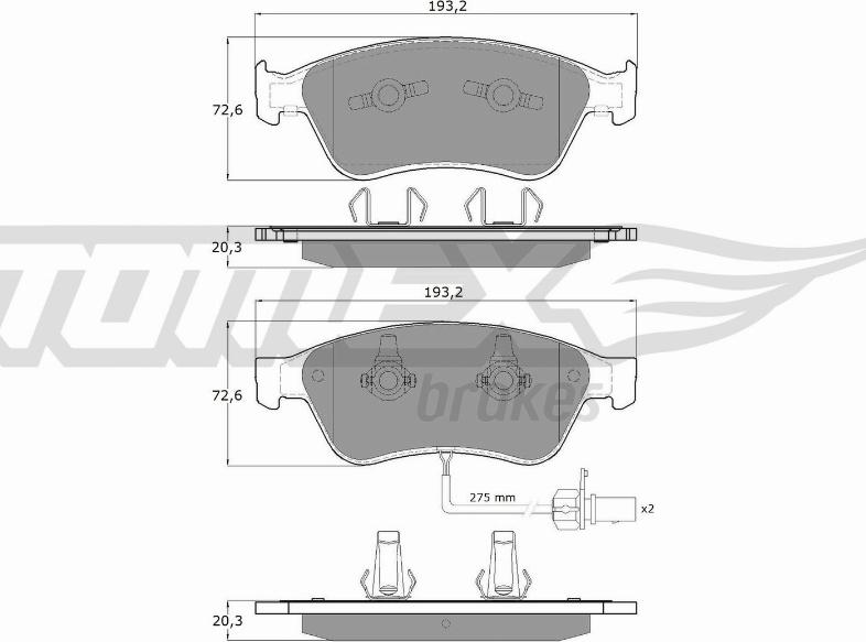 TOMEX brakes TX 15-10 - Тормозные колодки, дисковые, комплект parts5.com