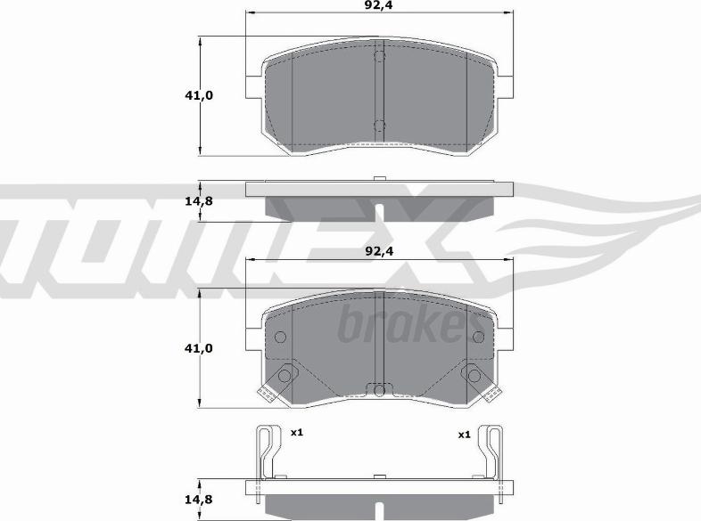 TOMEX brakes TX 15-80 - Тормозные колодки, дисковые, комплект parts5.com