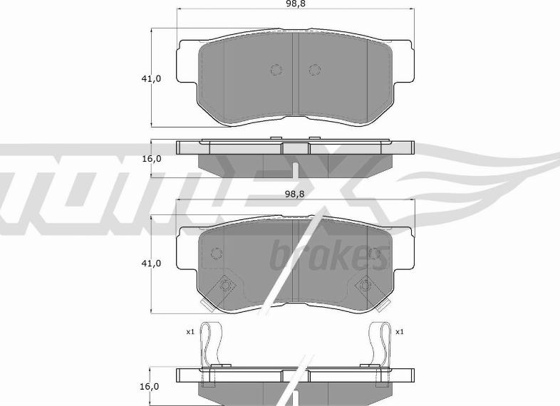 TOMEX brakes TX 15-35 - Тормозные колодки, дисковые, комплект parts5.com