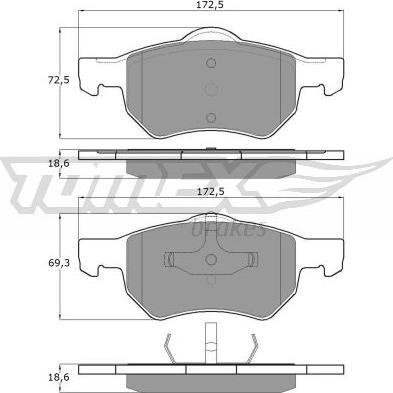 TOMEX brakes TX 15-30 - Тормозные колодки, дисковые, комплект parts5.com