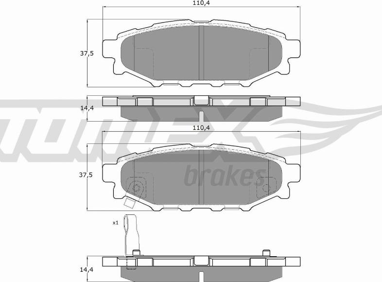 TOMEX brakes TX 15-37 - Brake Pad Set, disc brake parts5.com