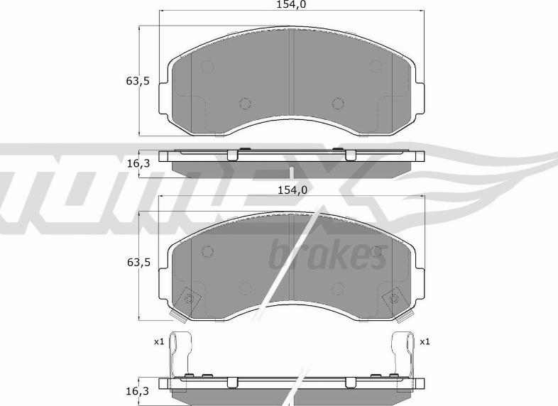 TOMEX brakes TX 15-71 - Тормозные колодки, дисковые, комплект parts5.com