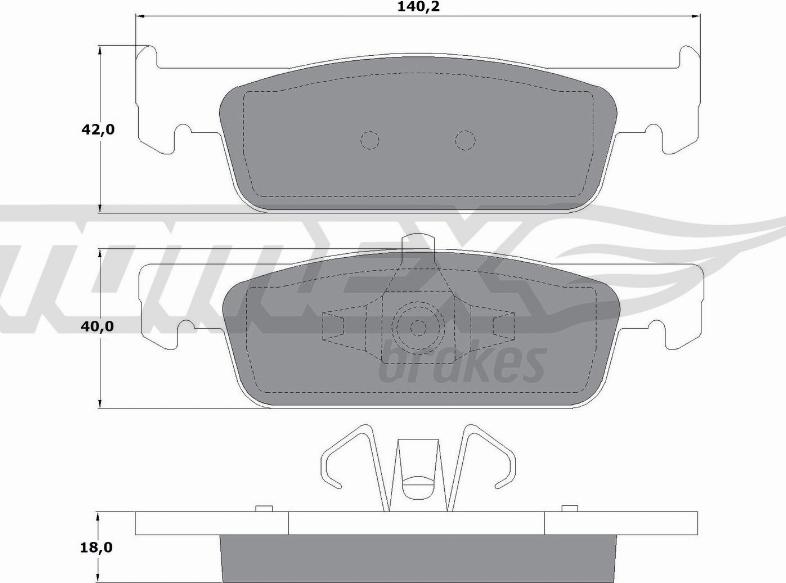 TOMEX brakes TX 16-94 - Тормозные колодки, дисковые, комплект parts5.com