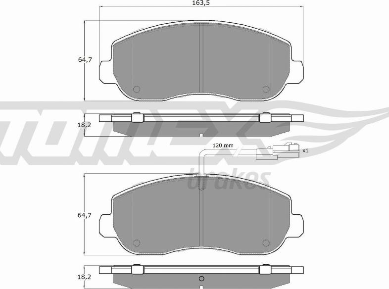 TOMEX brakes TX 16-40 - Тормозные колодки, дисковые, комплект parts5.com