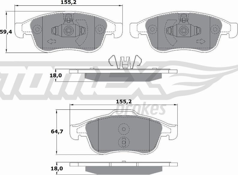 TOMEX brakes TX 16-41 - Brake Pad Set, disc brake parts5.com