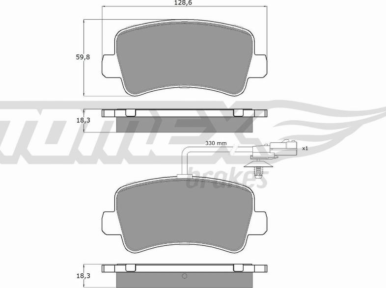 TOMEX brakes TX 16-48 - Тормозные колодки, дисковые, комплект parts5.com