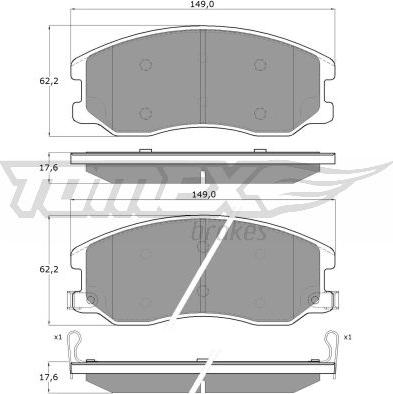 TOMEX brakes TX 16-42 - Тормозные колодки, дисковые, комплект parts5.com