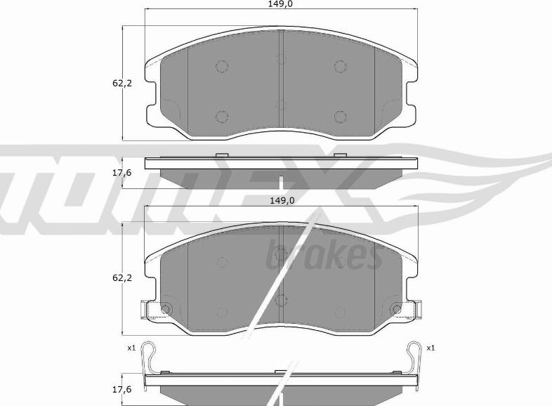 TOMEX brakes TX 16-42 - Тормозные колодки, дисковые, комплект parts5.com