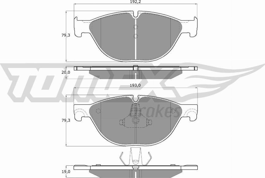 TOMEX brakes TX 16-66 - Тормозные колодки, дисковые, комплект parts5.com