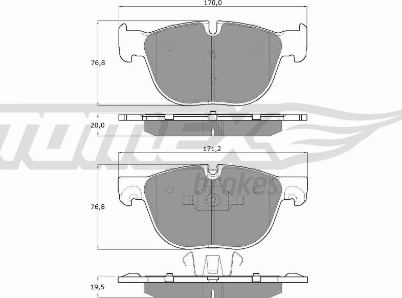 TOMEX brakes TX 16-68 - Тормозные колодки, дисковые, комплект parts5.com