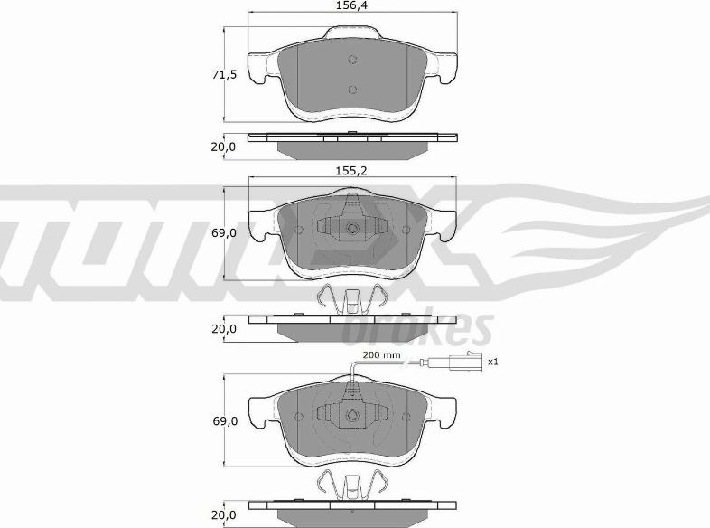 TOMEX brakes TX 16-63 - Тормозные колодки, дисковые, комплект parts5.com