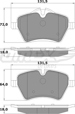 TOMEX brakes TX 16-04 - Тормозные колодки, дисковые, комплект parts5.com