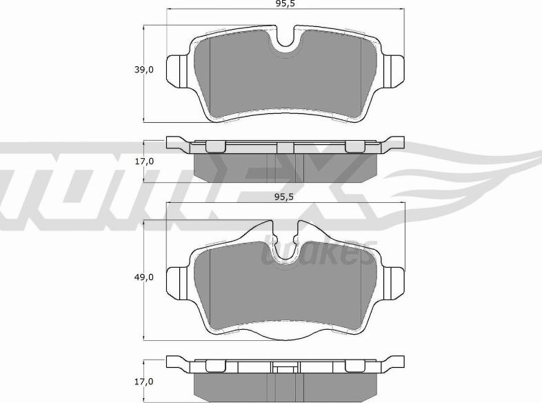 TOMEX brakes TX 16-05 - Тормозные колодки, дисковые, комплект parts5.com