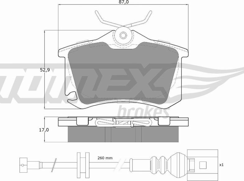 TOMEX brakes TX 16-15 - Тормозные колодки, дисковые, комплект parts5.com