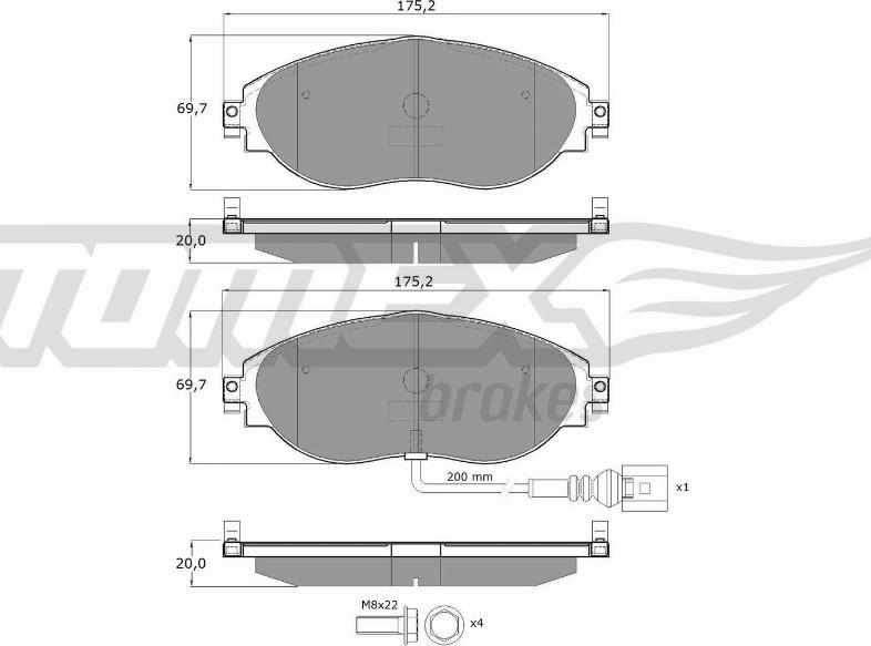 TOMEX brakes TX 16-84 - Тормозные колодки, дисковые, комплект parts5.com