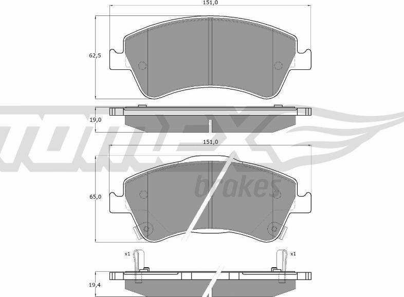 TOMEX brakes TX 16-30 - Тормозные колодки, дисковые, комплект parts5.com