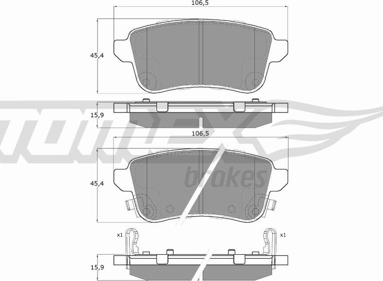 TOMEX brakes TX 16-381 - Тормозные колодки, дисковые, комплект parts5.com