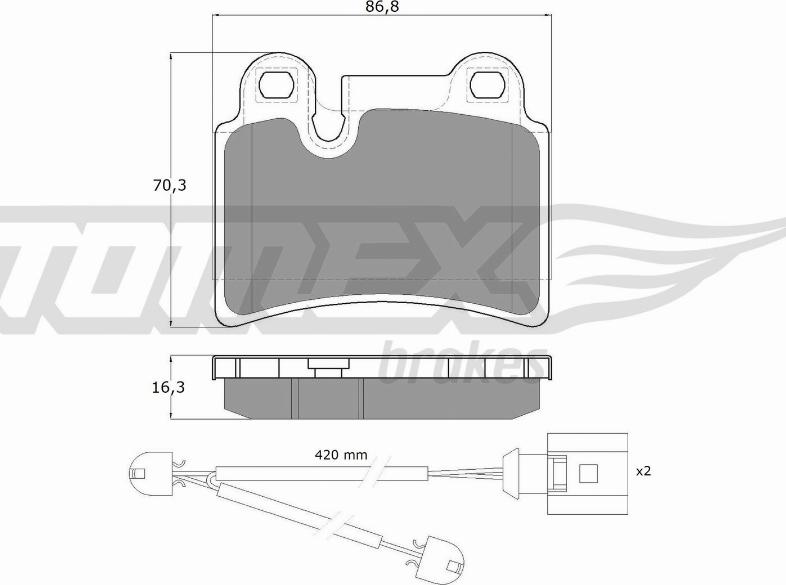 TOMEX brakes TX 16-21 - Тормозные колодки, дисковые, комплект parts5.com