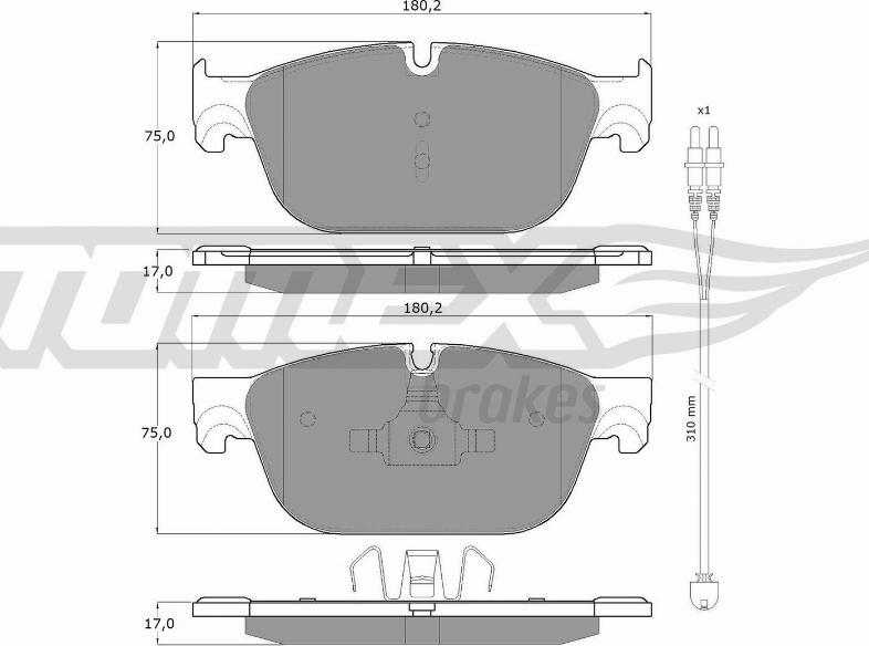 TOMEX brakes TX 16-78 - Тормозные колодки, дисковые, комплект parts5.com