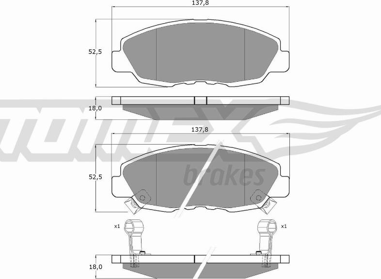 TOMEX brakes TX 10-98 - Тормозные колодки, дисковые, комплект parts5.com