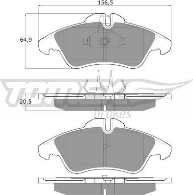 TOMEX brakes TX 10-93 - Тормозные колодки, дисковые, комплект parts5.com