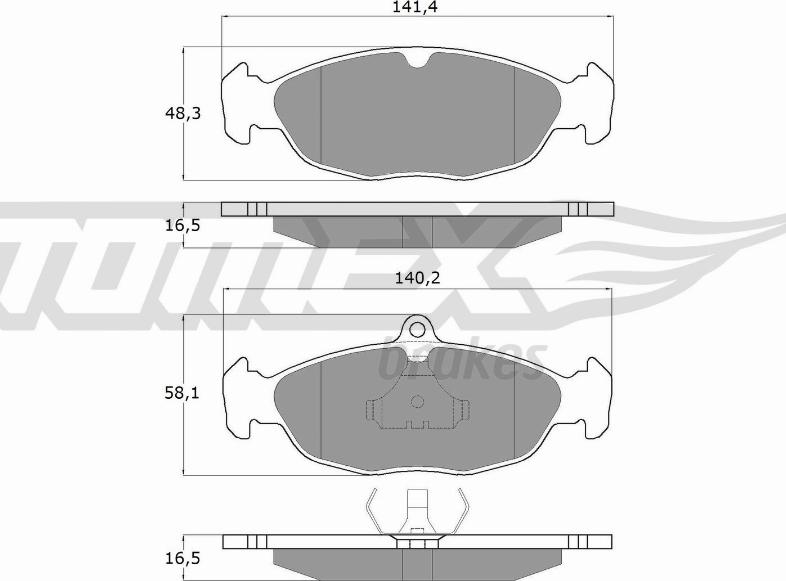 TOMEX brakes TX 10-49 - Тормозные колодки, дисковые, комплект parts5.com