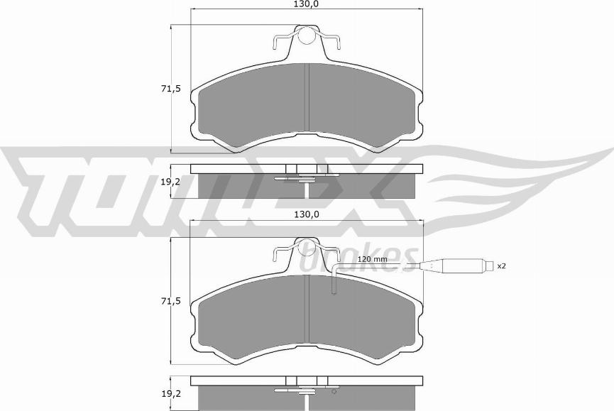 TOMEX brakes TX 10-46 - Тормозные колодки, дисковые, комплект parts5.com