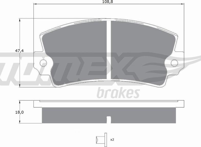 TOMEX brakes TX 10-434 - Тормозные колодки, дисковые, комплект parts5.com