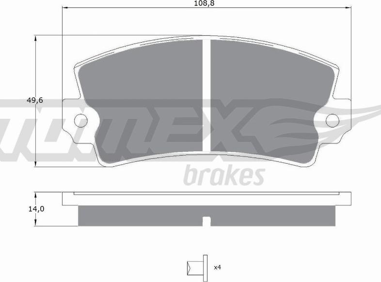 TOMEX brakes TX 10-43 - Тормозные колодки, дисковые, комплект parts5.com