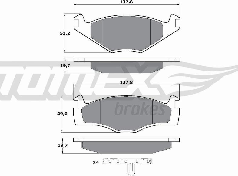 TOMEX brakes TX 10-53 - Тормозные колодки, дисковые, комплект parts5.com